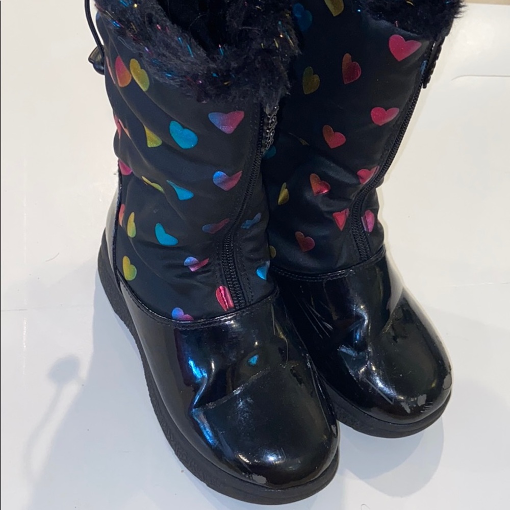 Rainbow Heart Snow Boots
